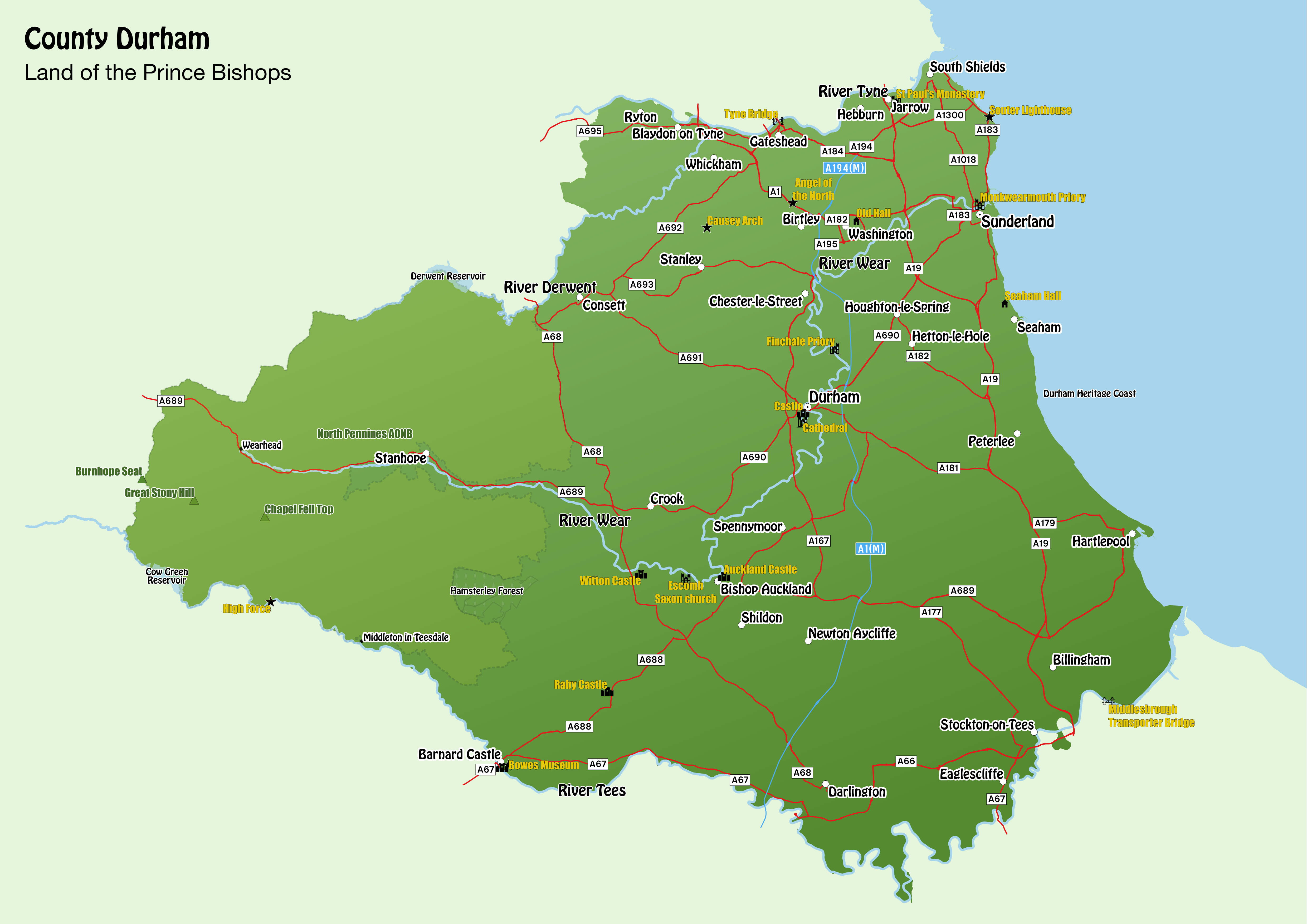 Places of Interest in County Durham